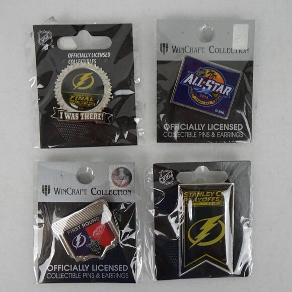 4 TAMPA BAY LIGHTNING & Hockey Lapel Pins NHL Tie Tack 2016 2018 - Picture 2 of 11